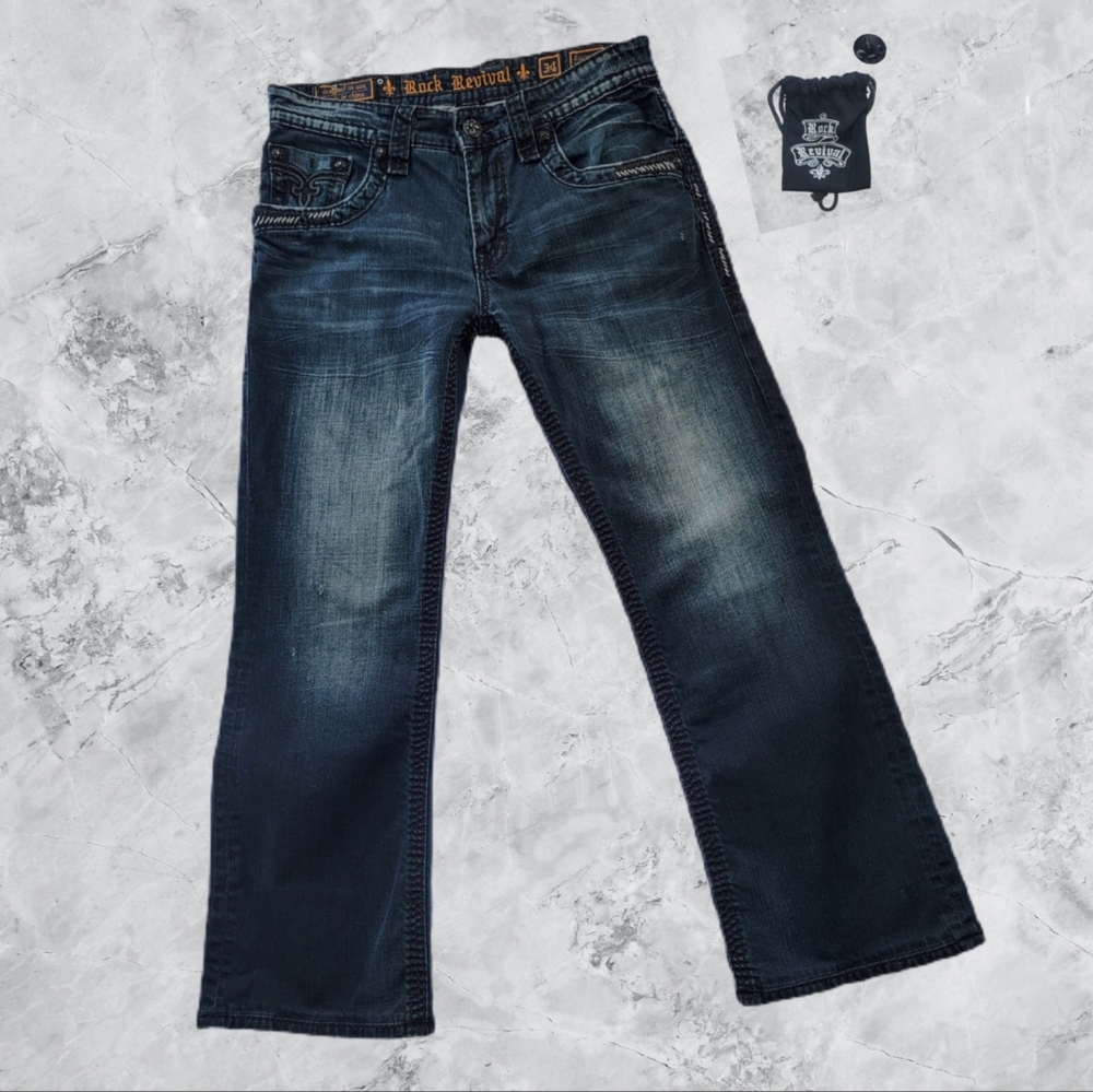 Rock Revival Men's Jeans Size: 34 / Quintus / *With Replacement Button*